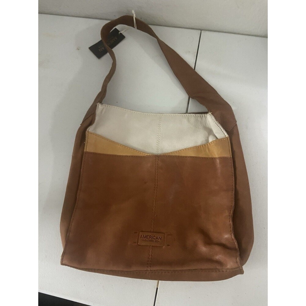 American Leather Company Lincoln Hobo Genuine Leather Multi Color Shoulder Bag